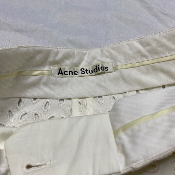 Acne White Eyelet Shorts 30 Waist - Picture 2 of 9